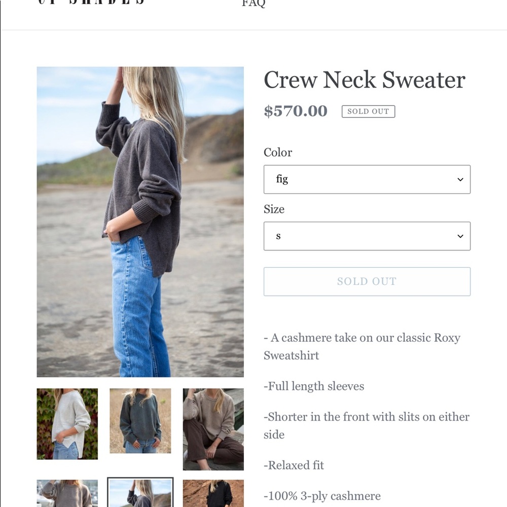 CP Shades Loro Piana Cashmere Crew Neck M